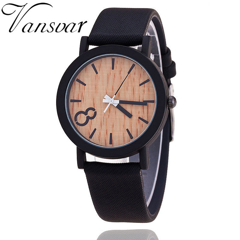 Wooden Relojes Quartz Women Watch Casual Wooden Color Leather Strap Watch Wood