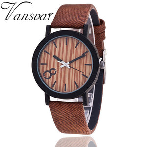 Wooden Relojes Quartz Women Watch Casual Wooden Color Leather Strap Watch Wood