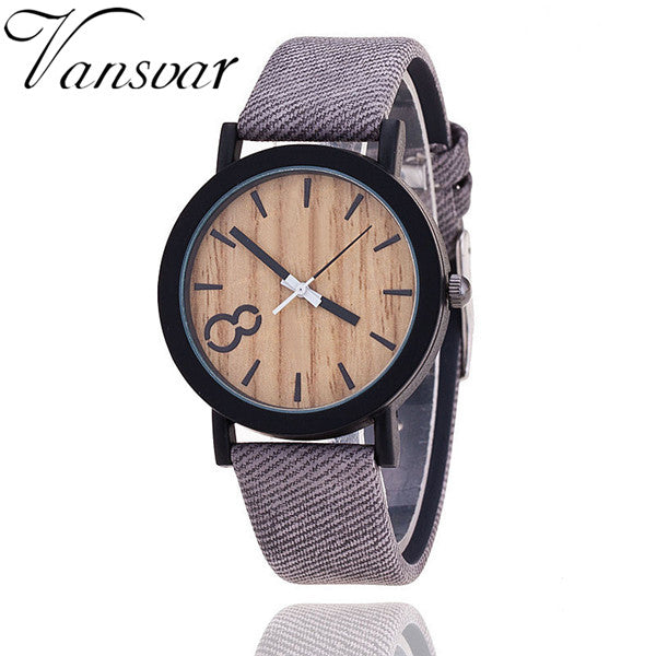 Wooden Relojes Quartz Women Watch Casual Wooden Color Leather Strap Watch Wood