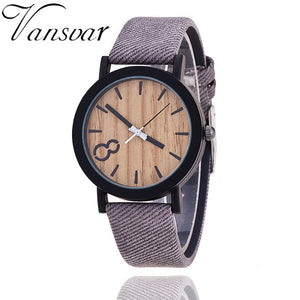 Wooden Relojes Quartz Women Watch Casual Wooden Color Leather Strap Watch Wood
