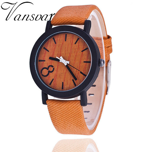 Wooden Relojes Quartz Women Watch Casual Wooden Color Leather Strap Watch Wood