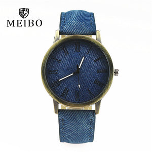 Casual Wooden Color Leather Strap