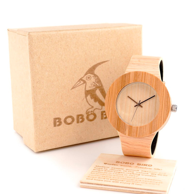 Women Wood Bamboo Quartz wrist watches Luxury Brand