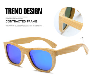 Wood Sunglasses Women square bamboo Handmade with case