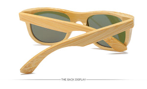 Wood Sunglasses Women square bamboo Handmade with case