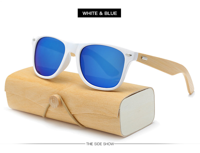 Wood Sunglasses Women square bamboo Handmade with case