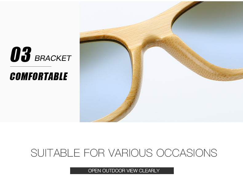 Wood Sunglasses Women square bamboo Handmade with case