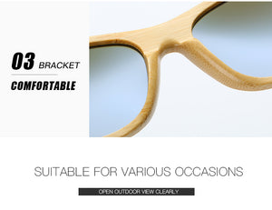 Wood Sunglasses Women square bamboo Handmade with case