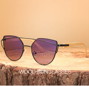 Cat Eye Wood Bamboo Sunglasses