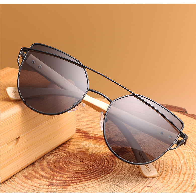 Cat Eye Wood Bamboo Sunglasses