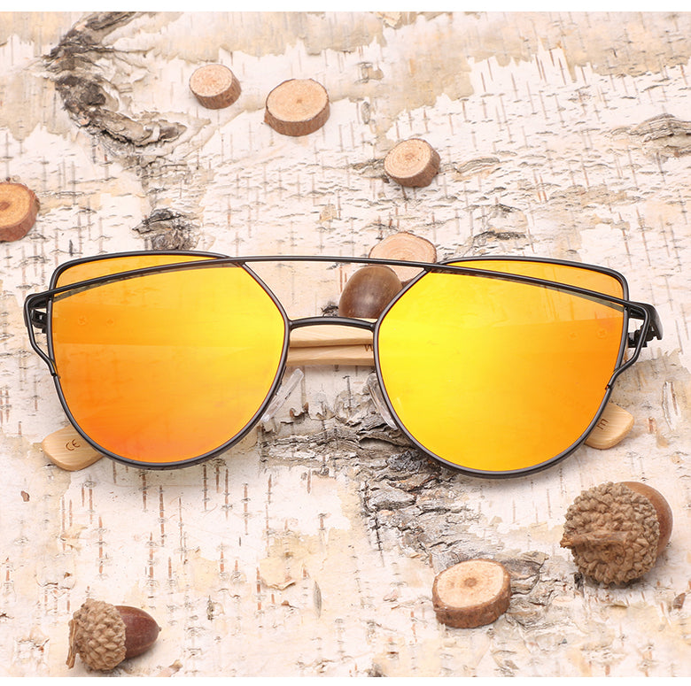 Cat Eye Wood Bamboo Sunglasses