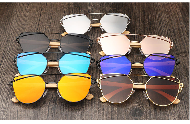 Cat Eye Wood Bamboo Sunglasses