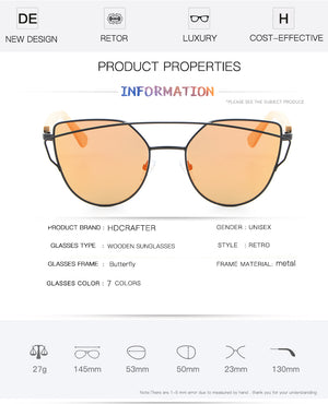 Cat Eye Wood Bamboo Sunglasses