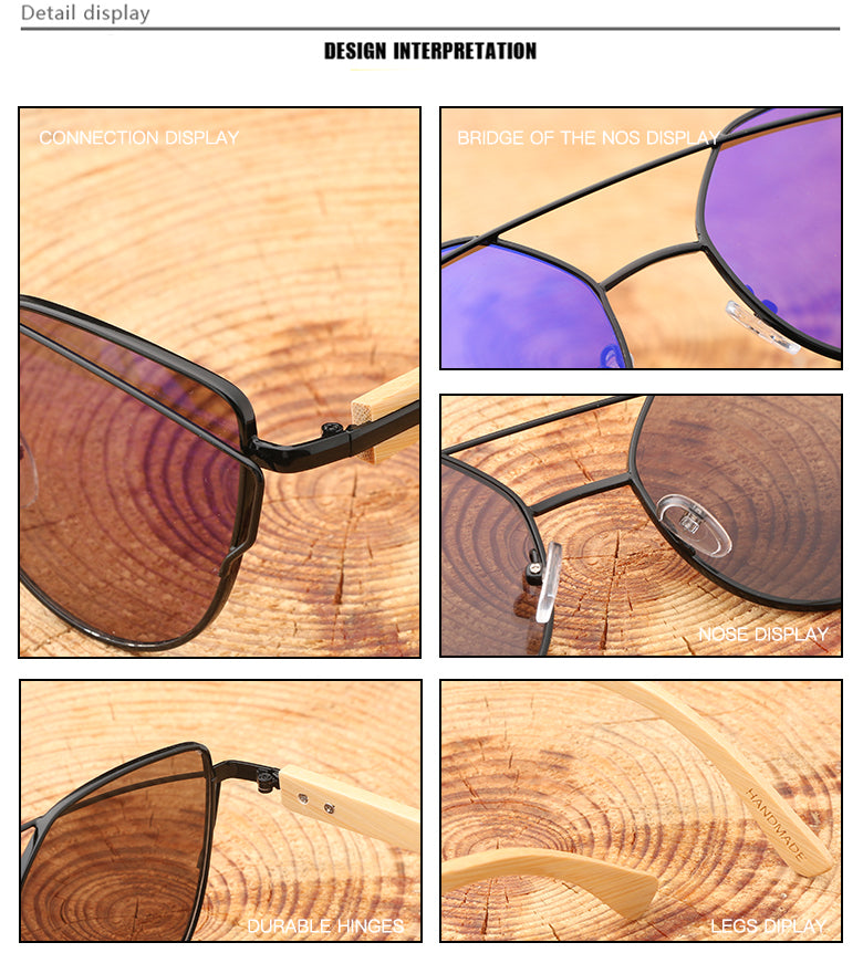 Cat Eye Wood Bamboo Sunglasses