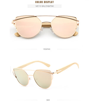 Cat Eye Wood Bamboo Sunglasses