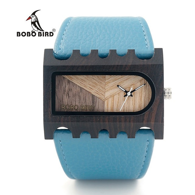 Ladies Wooden Watch Genuine Leather