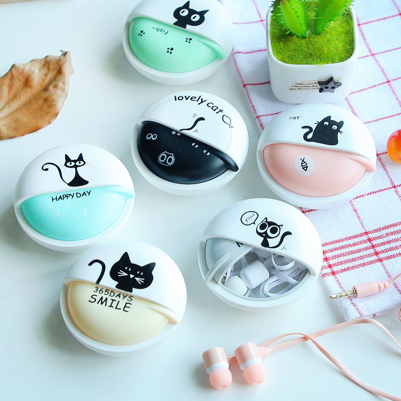 Cute Girls Cat Macarons 3.5mm in-ear Stereo Earphones