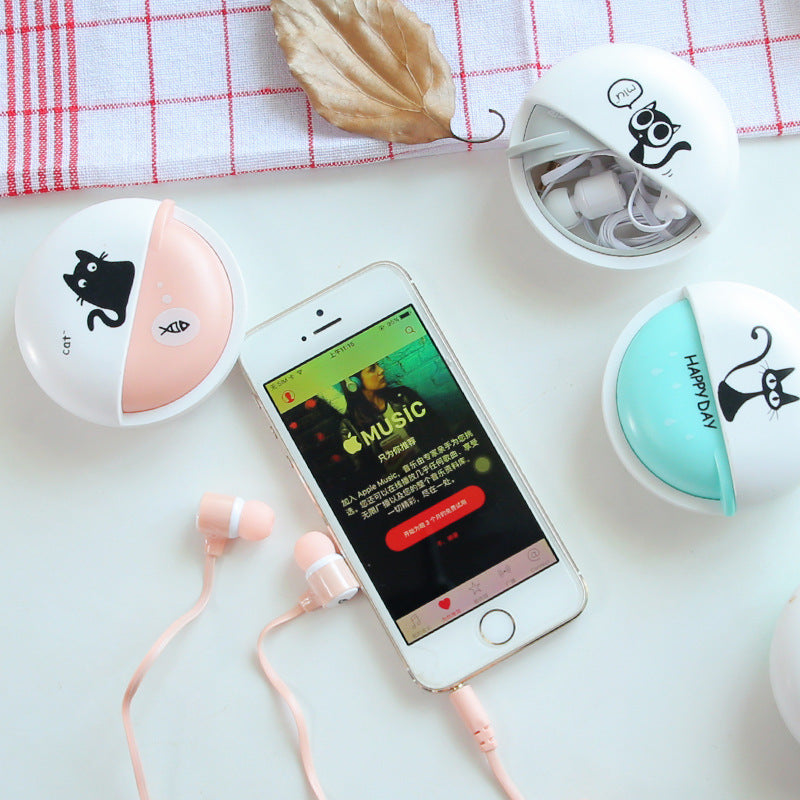 Cute Girls Cat Macarons 3.5mm in-ear Stereo Earphones