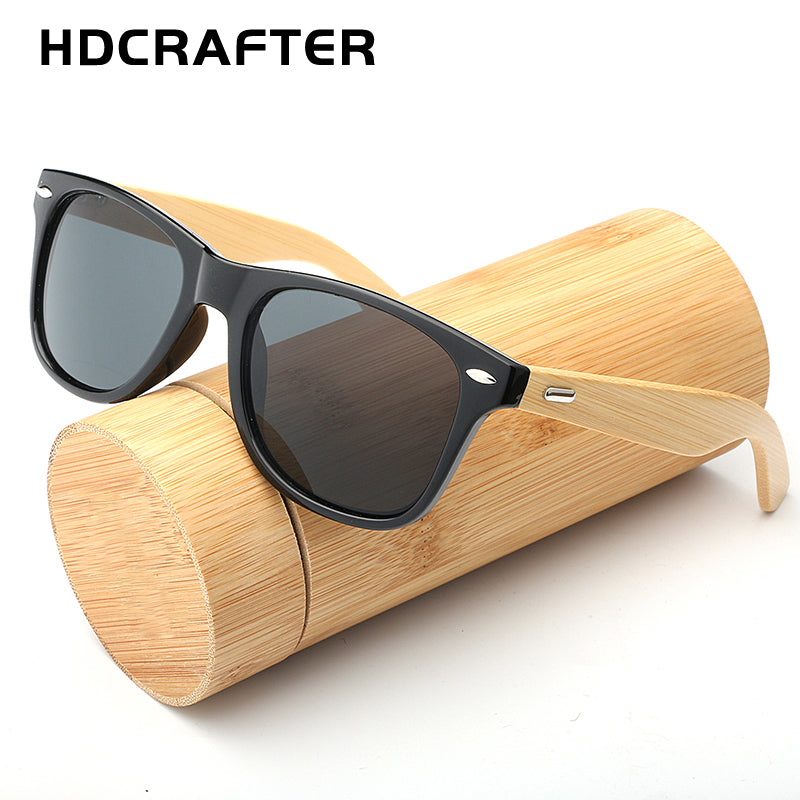 HDCRAFTER Bamboo Sunglasses with case