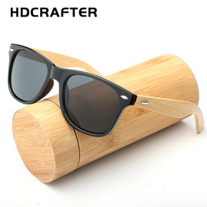 HDCRAFTER Bamboo Sunglasses with case