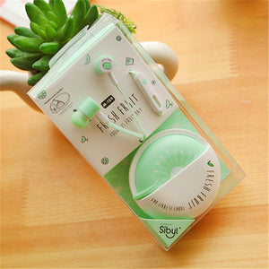 Cute Fruit Candy Colorful Earphones 3.5mm
