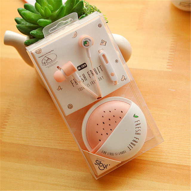 Cute Fruit Candy Colorful Earphones 3.5mm
