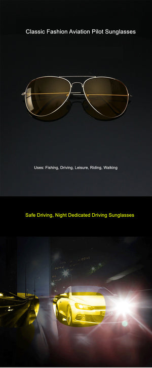 UVLAIK Aviation Night Vision Polarized Sunglasses