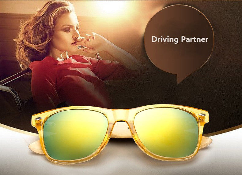 Ralferty Retro Wood Sunglasses Men Bamboo Sunglass