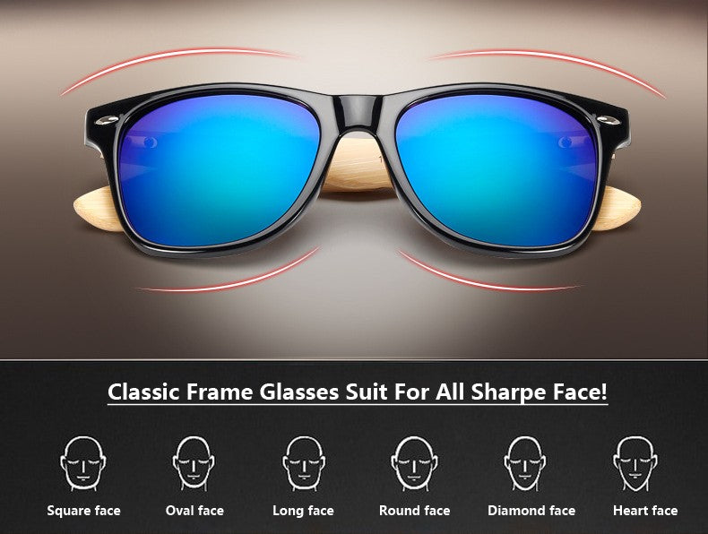 Ralferty Retro Wood Sunglasses Men Bamboo Sunglass