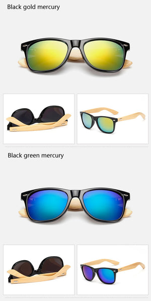 Ralferty Retro Wood Sunglasses Men Bamboo Sunglass