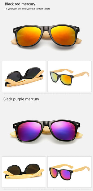 Ralferty Retro Wood Sunglasses Men Bamboo Sunglass