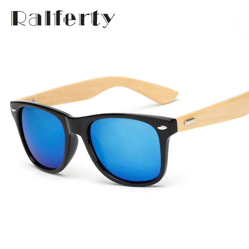 Ralferty Retro Wood Sunglasses Men Bamboo Sunglass