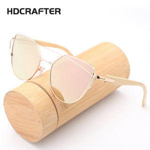Cat Eye Wood Bamboo Sunglasses