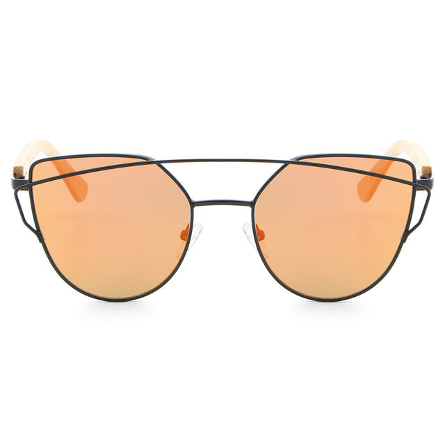 Cat Eye Wood Bamboo Sunglasses