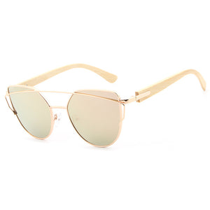 Cat Eye Wood Bamboo Sunglasses