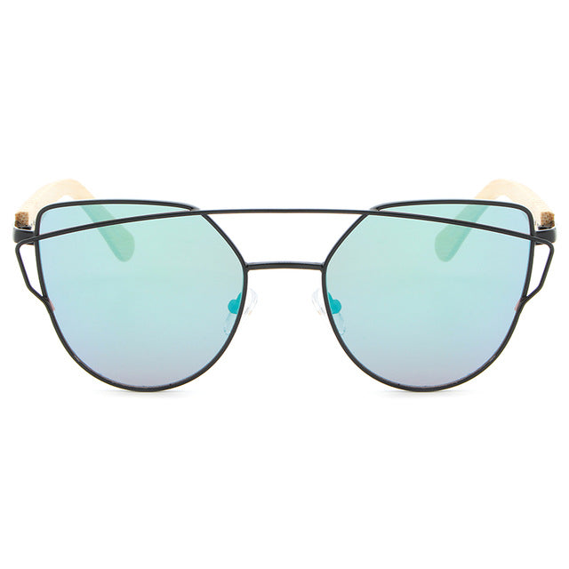Cat Eye Wood Bamboo Sunglasses