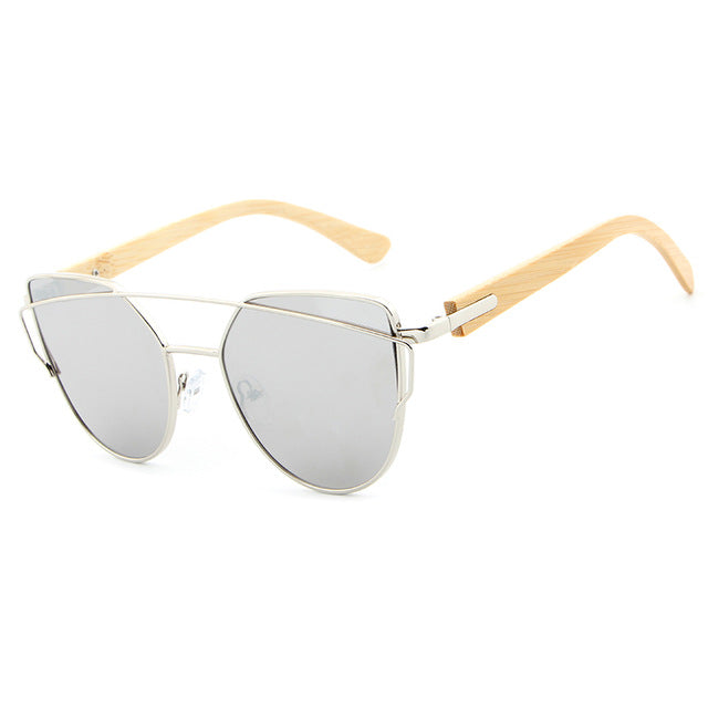 Cat Eye Wood Bamboo Sunglasses