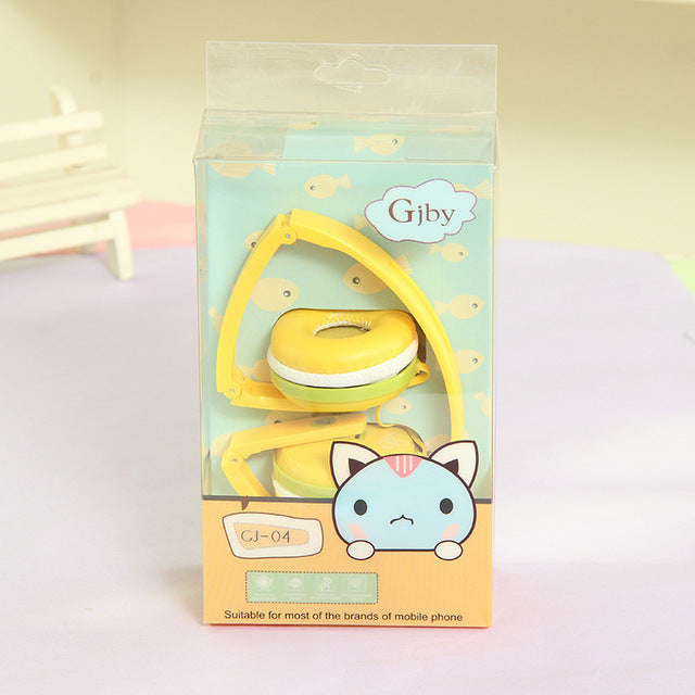 Cute Headphones Candy Color Foldable Kids