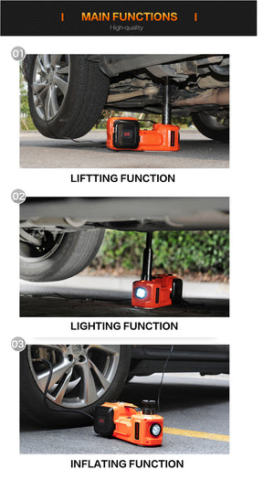 3-Function Emergency Auto Electric Hydraulic Jack Portable