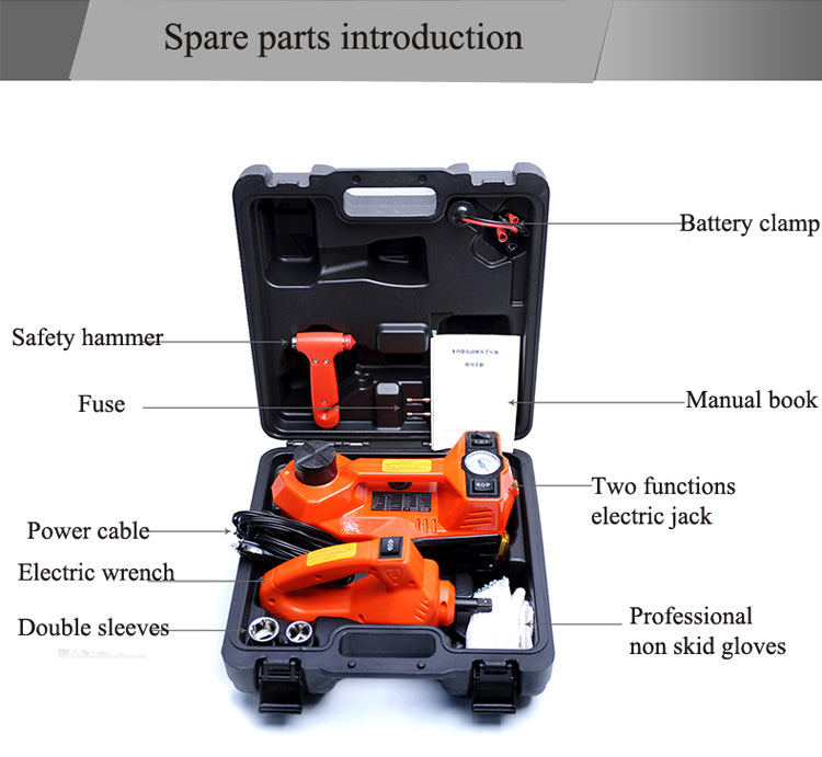3-Function Emergency Auto Electric Hydraulic Jack Portable