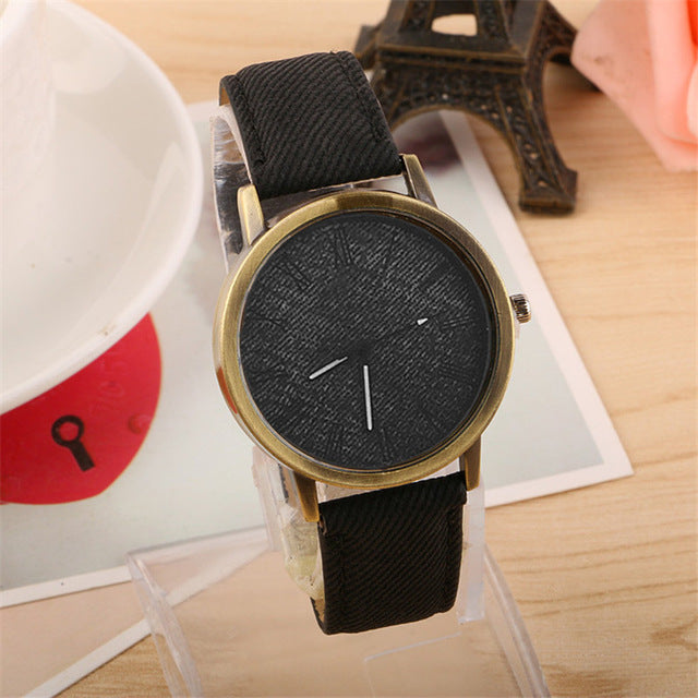 Casual Wooden Color Leather Strap