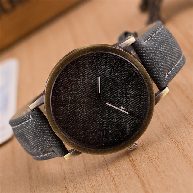 Casual Wooden Color Leather Strap
