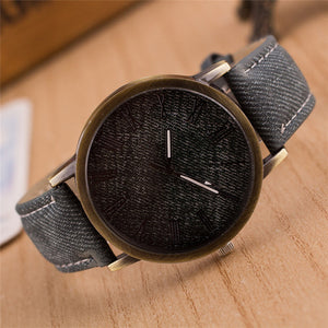 Casual Wooden Color Leather Strap