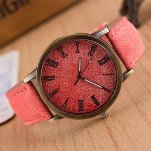 Casual Wooden Color Leather Strap
