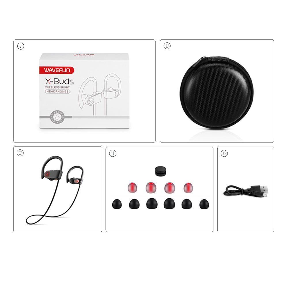 Wavefun bluetooth headphones IPX7 waterproof