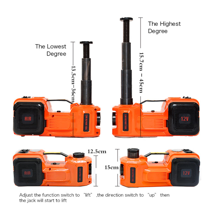 3-Function Emergency Auto Electric Hydraulic Jack Portable