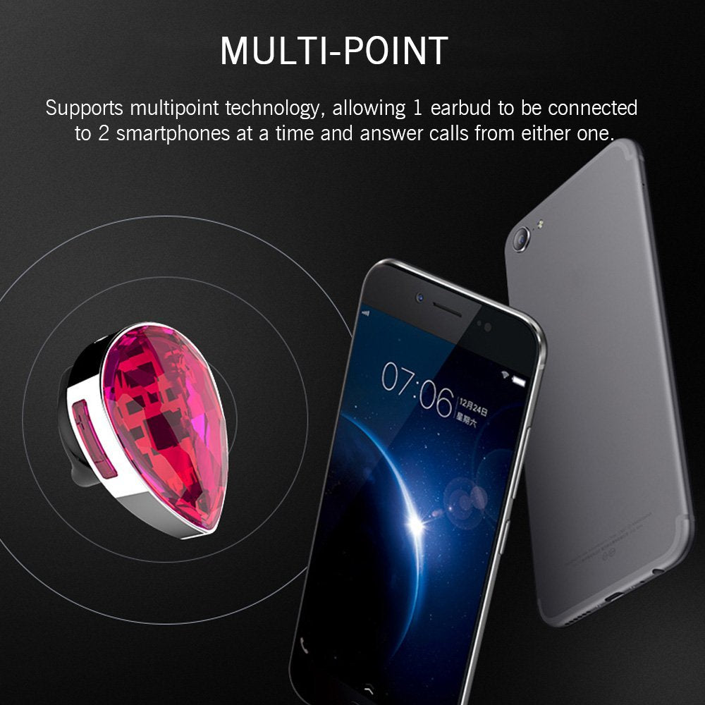 Girls Gemstone Bluetooth Earphones Wireless Music Headset  Earbuds