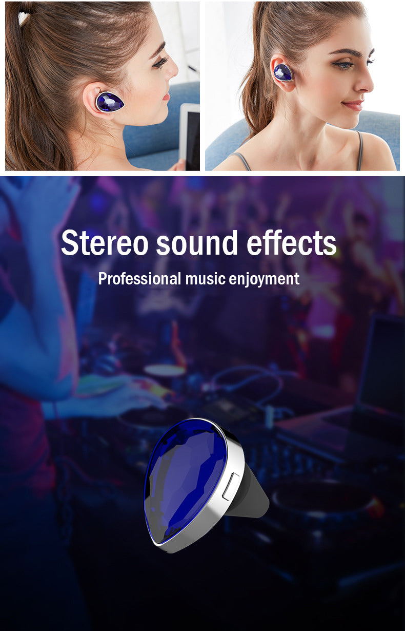 Girls Gemstone Bluetooth Earphones Wireless Music Headset  Earbuds