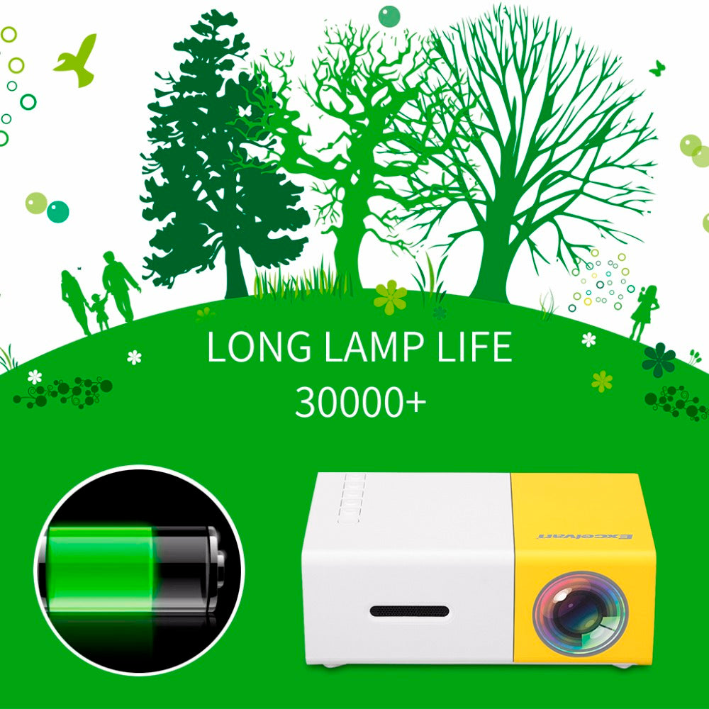LED Portable Projector 500LM 3.5mm HDMI USB support 1080p