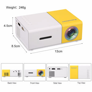 LED Portable Projector 500LM 3.5mm HDMI USB support 1080p